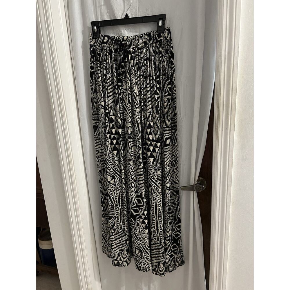 Band Of Gypsies Black White Geo Print Maxi Skirt Sz Xs